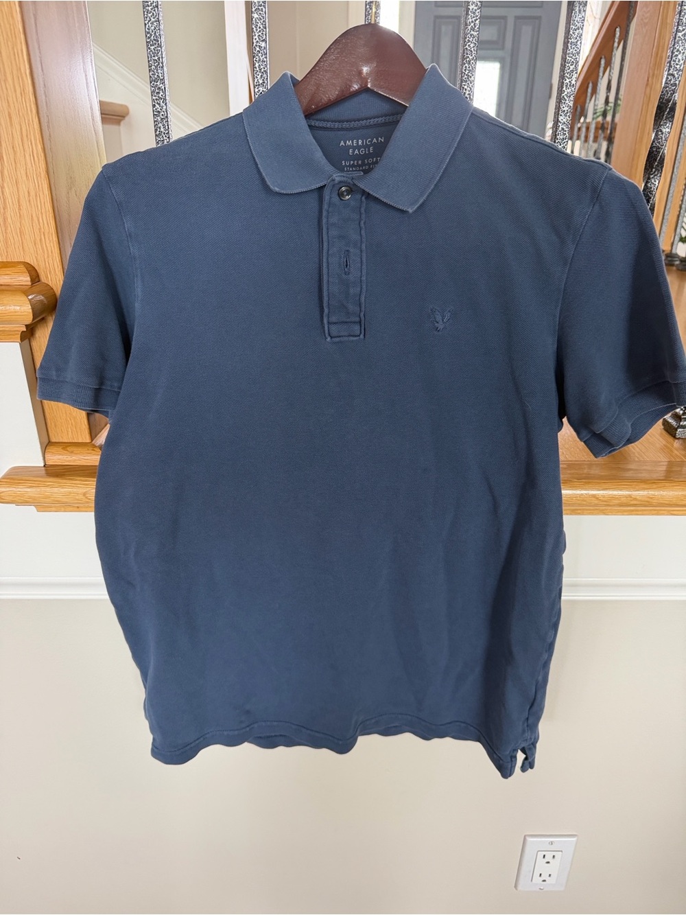 American Eagle Outfitters Men’s Dark Blue Polo Shirt